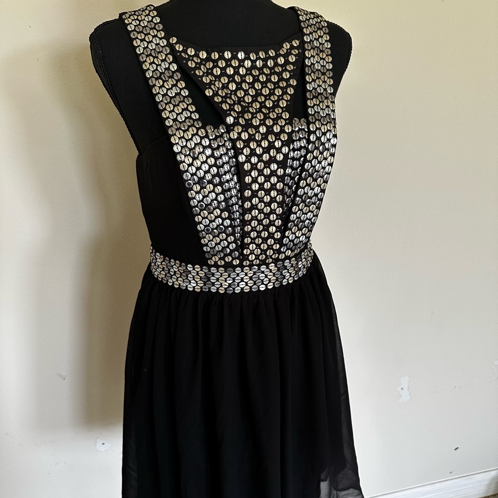 Quinn Black and White Halter Sundress Cocktail